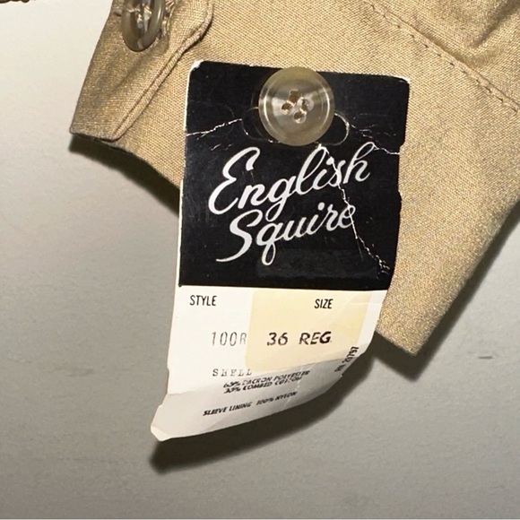 Vintage English Squire Bomber Racer Jacket Mens 36R Mechanic Work Khaki Dad USA - Picture 11 of 11